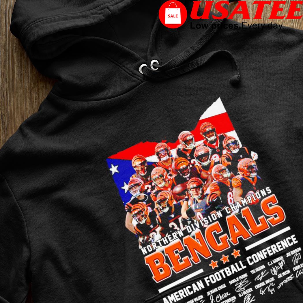 Cincinnati Bengals 2022 Afc North Division Champions 2021-2022 signatures  shirt, hoodie, sweater, long sleeve and tank top