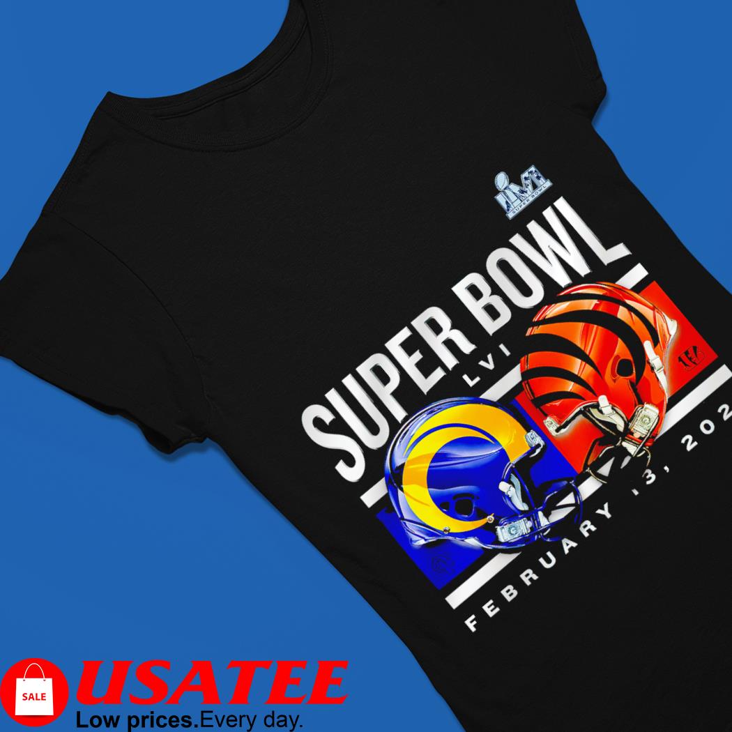 Cincinnati Bengals vs Los Angeles Rams Super Bowl LVI Dueling Helmets 2022  T-Shirt, hoodie, sweater, long sleeve and tank top