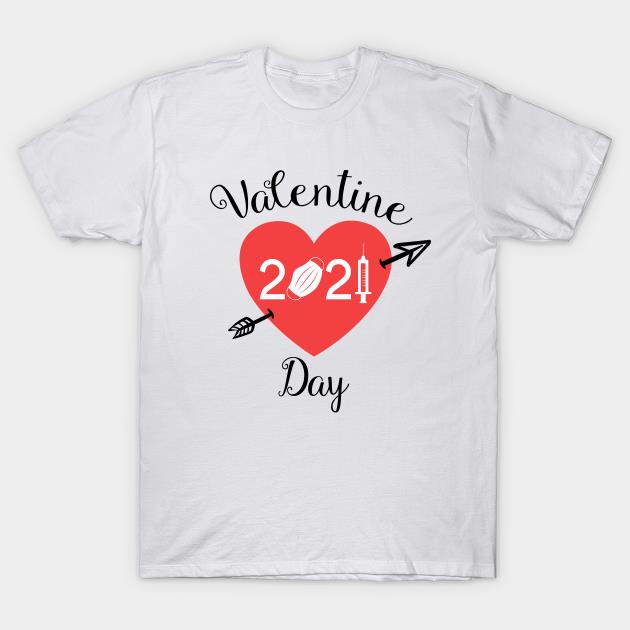 Happy Valentine's Day 2021 heart face mask T-shirt
