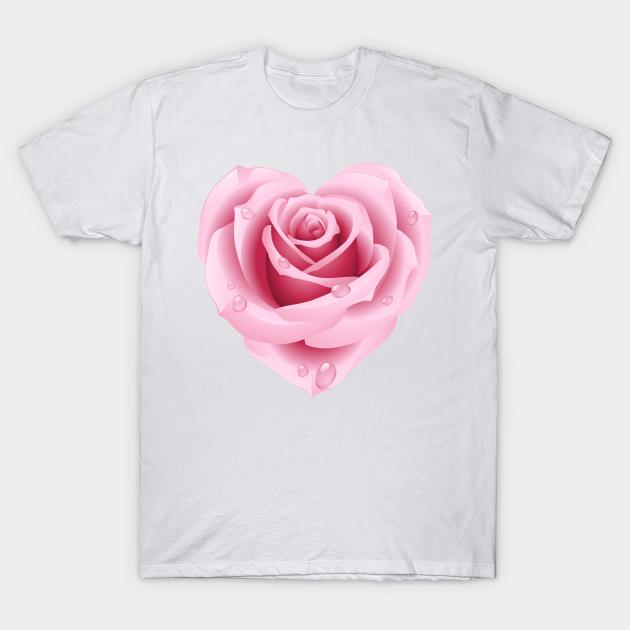Happy Valentine's Day heart rose T-shirt