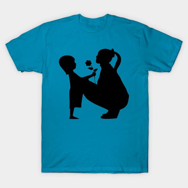 Mother's Day love family mother and baby flower T-shirt