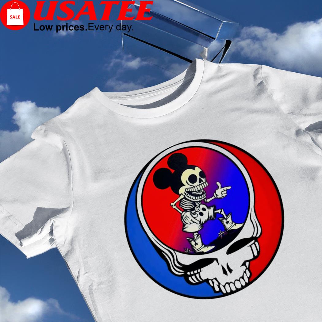 Grateful Dead skull and Mickey Mouse skeleton shirt, hoodie