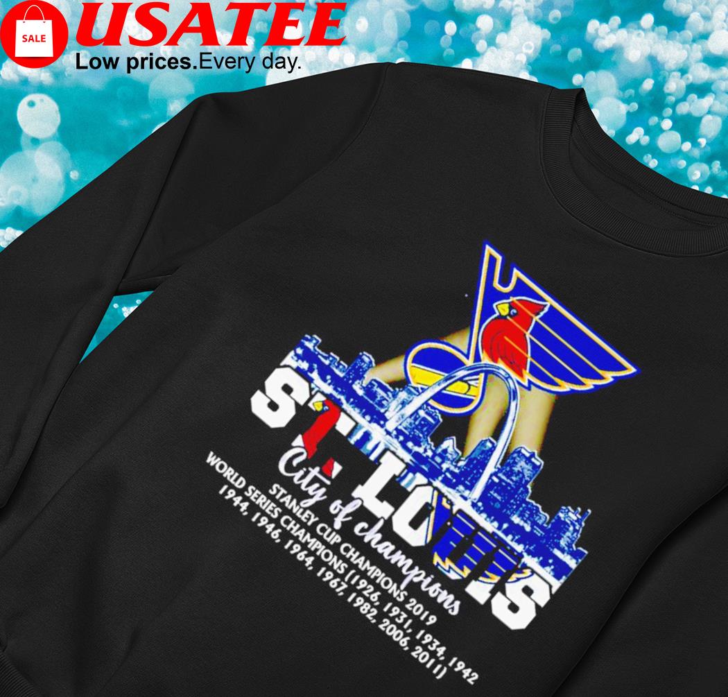 St louis city of champions cardinals and blues shirt, hoodie, sweater, long  sleeve and tank top