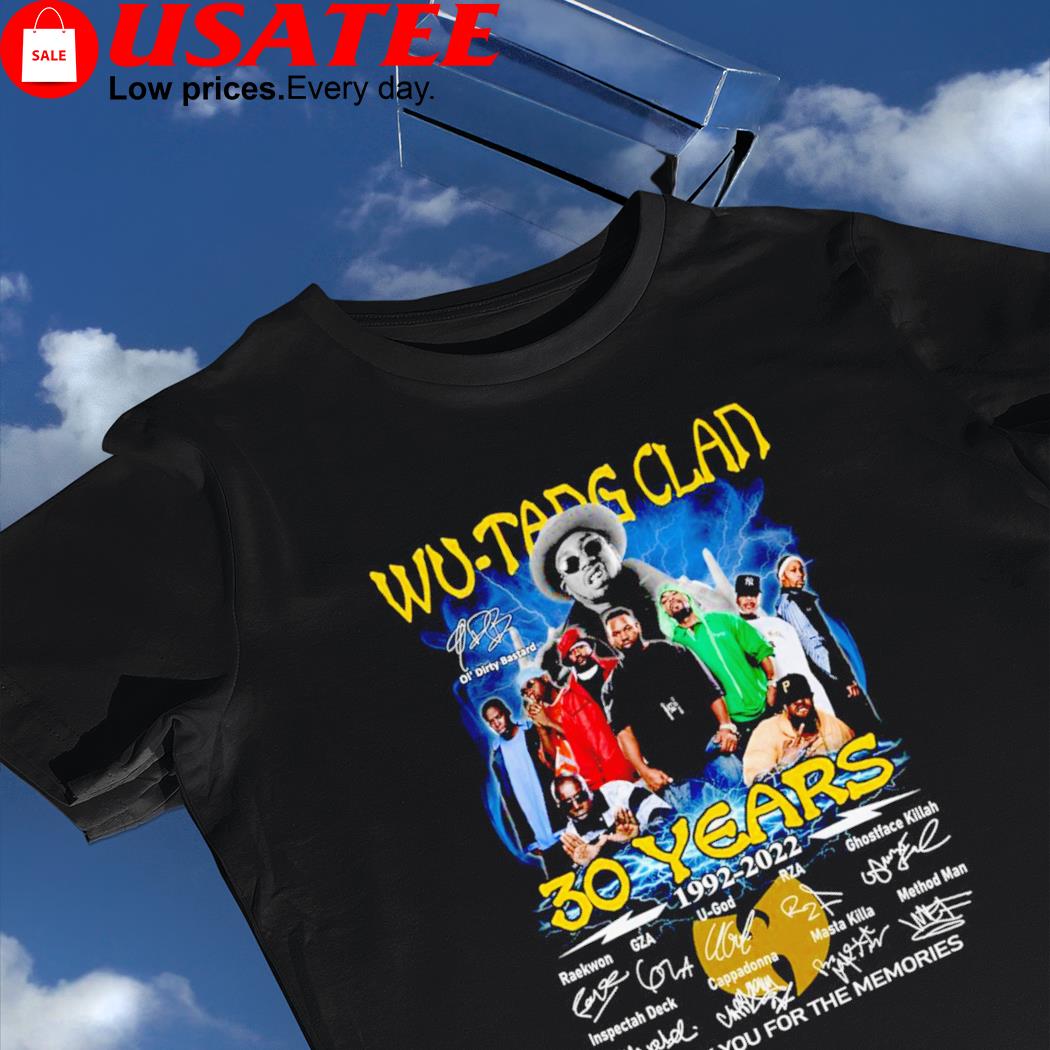 Wu-Tang Clan 30 years 1992 2022 thank you for the memories signatures shirt,  hoodie, sweater, long sleeve and tank top