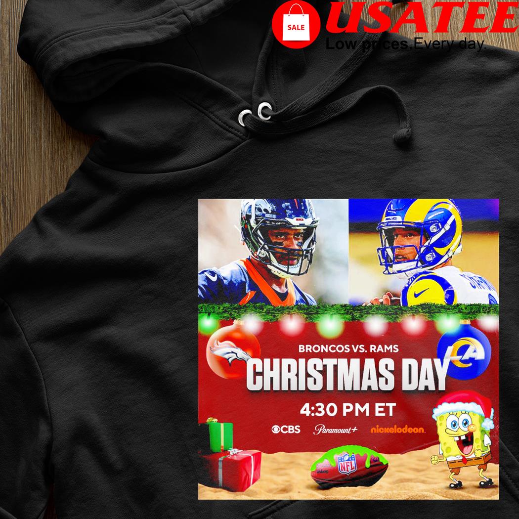 NFL Denver Broncos vs Los Angeles Rams Christmas Day 2022 poster shirt,  hoodie, sweater, long sleeve and tank top