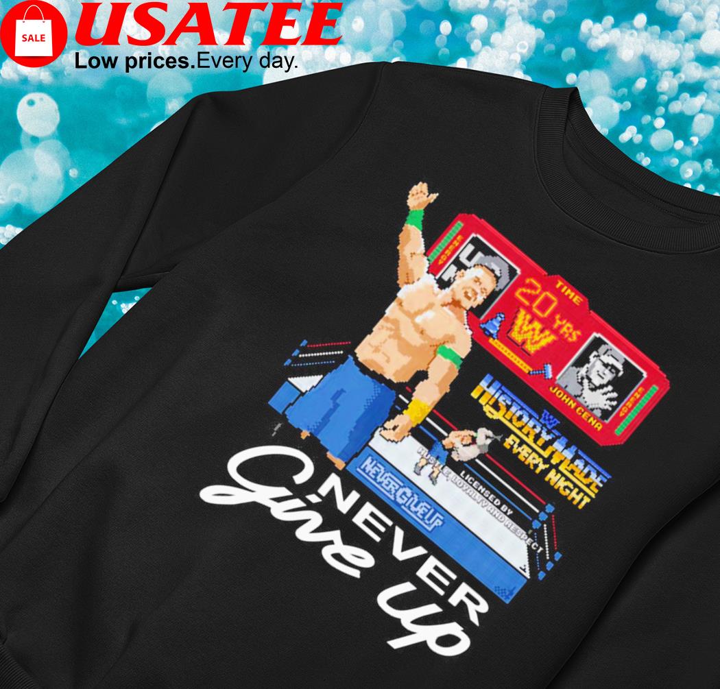 John Cena Never Give Up, John Cena 20th Anniversary Celebration Shirt -  Best Seller Shirts Design In Usa