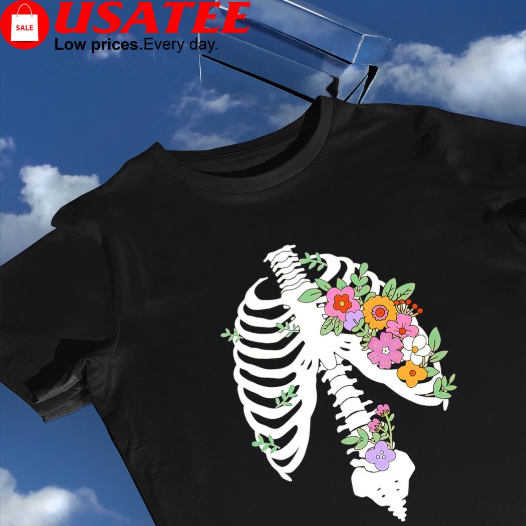 Flowers in my skeleton shirt