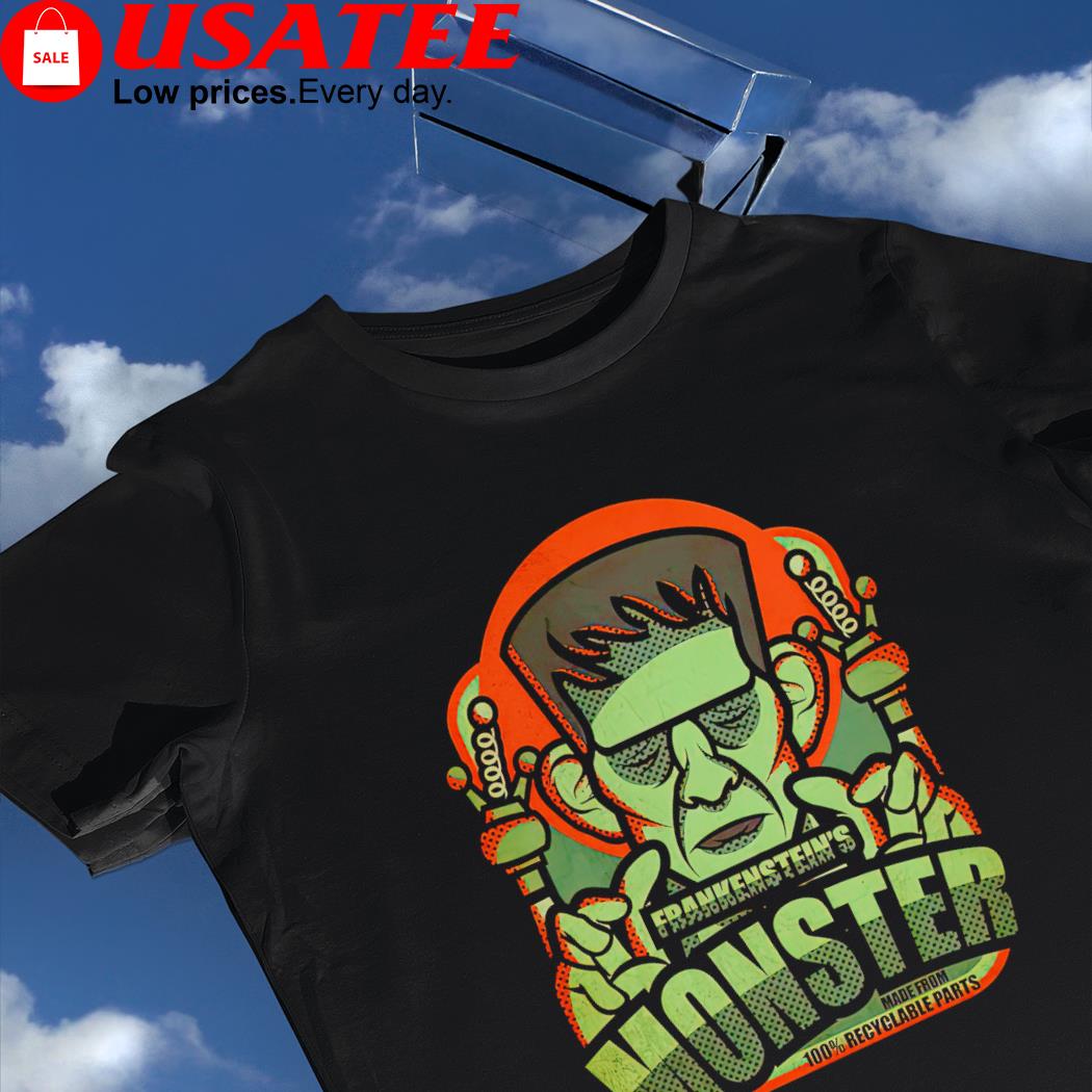 Frankenstein Monster made from 100 percent Recyclable Parts logo shirt