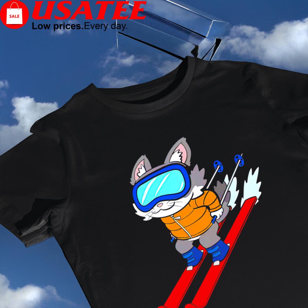 Gary the Cat Skiing art shirt