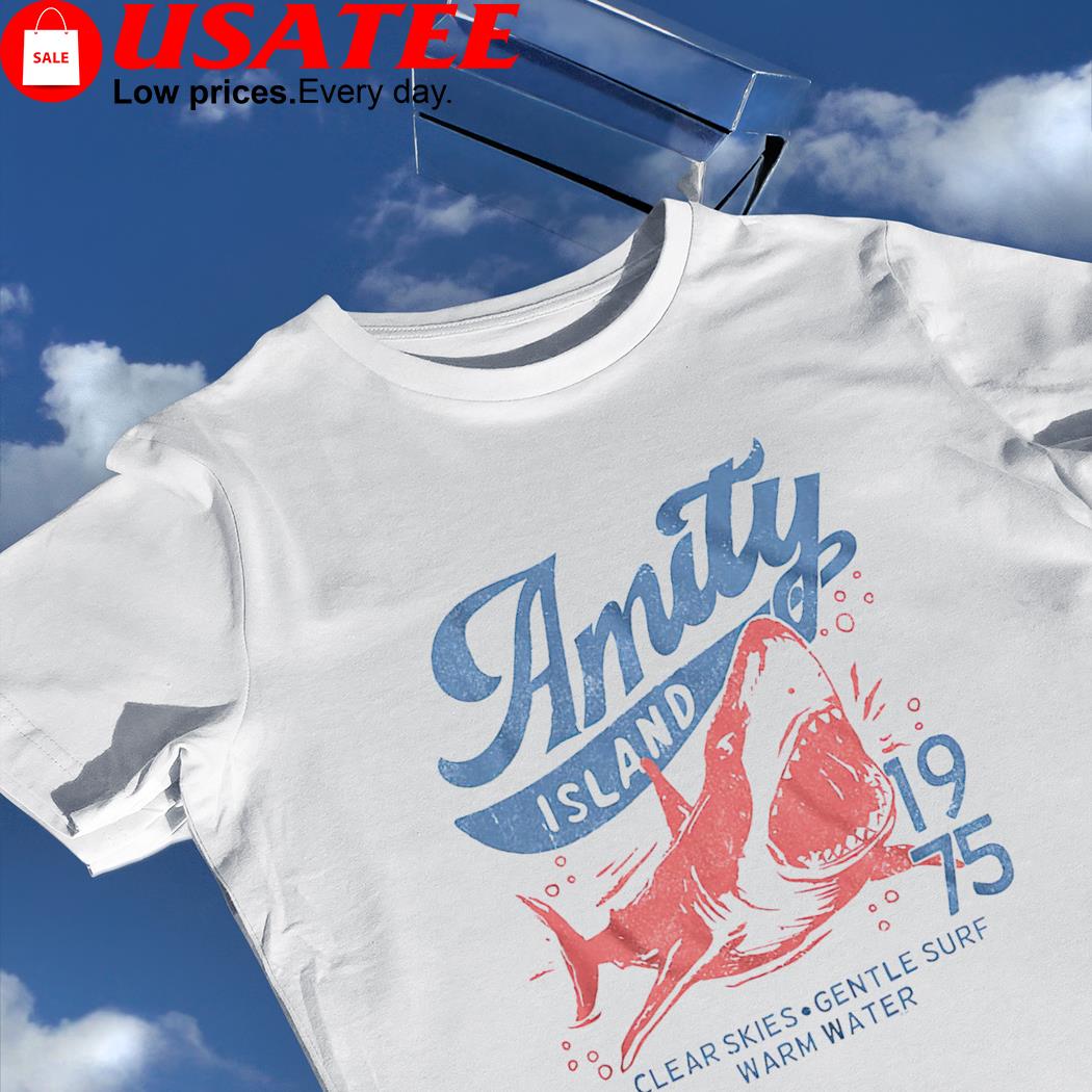 Jaws amity island clear skies gentle surf retro shirt