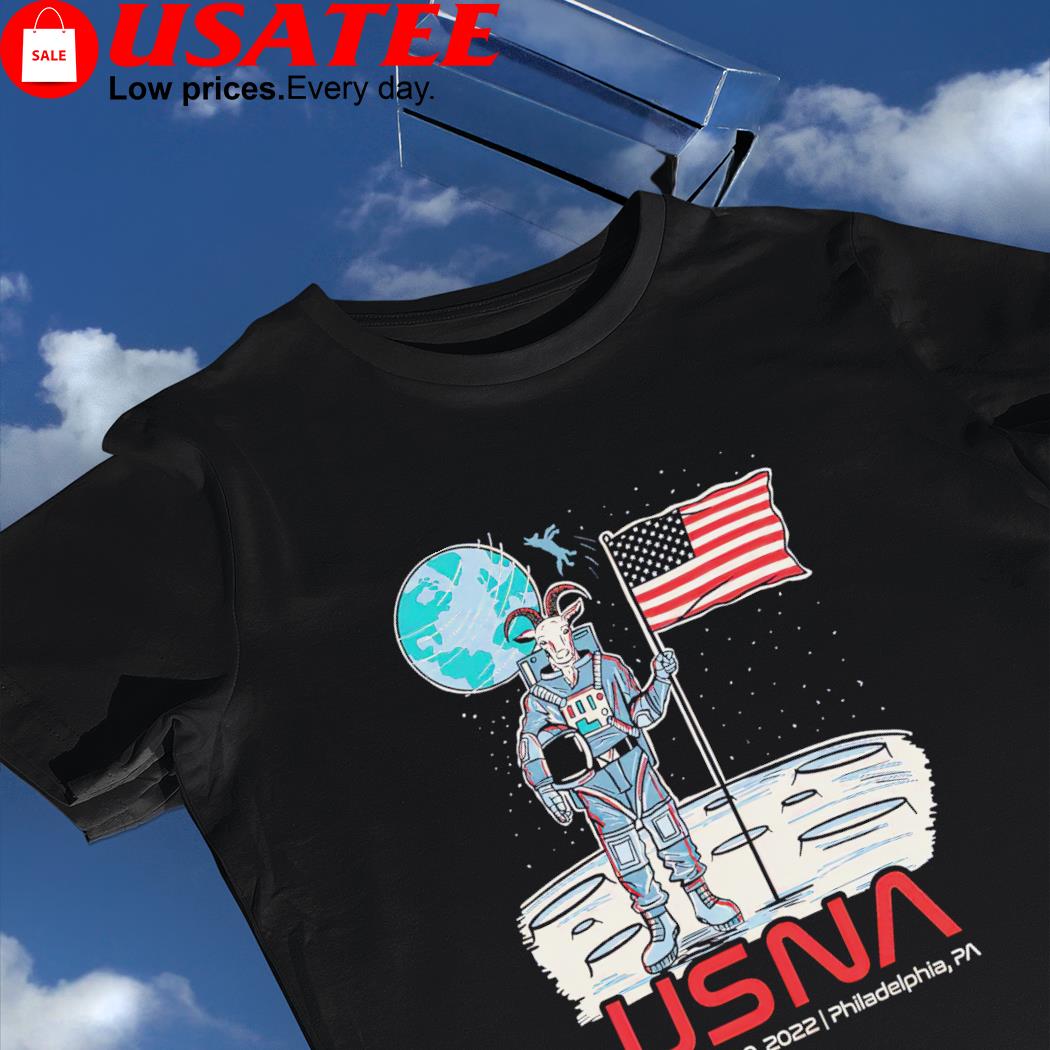Goat Astronaut on Moon USNA 2022 shirt