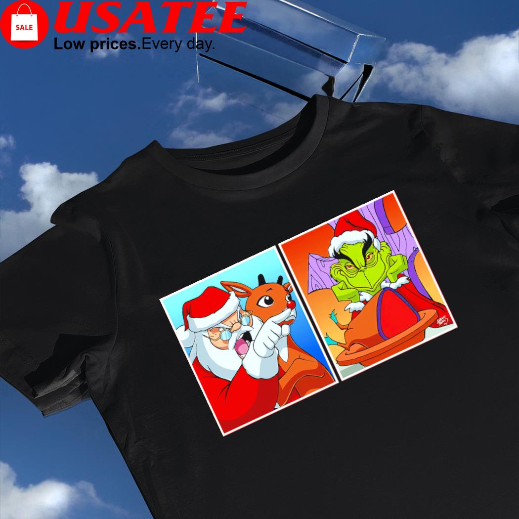 Santa Claus vs Grinch Yelling meme shirt