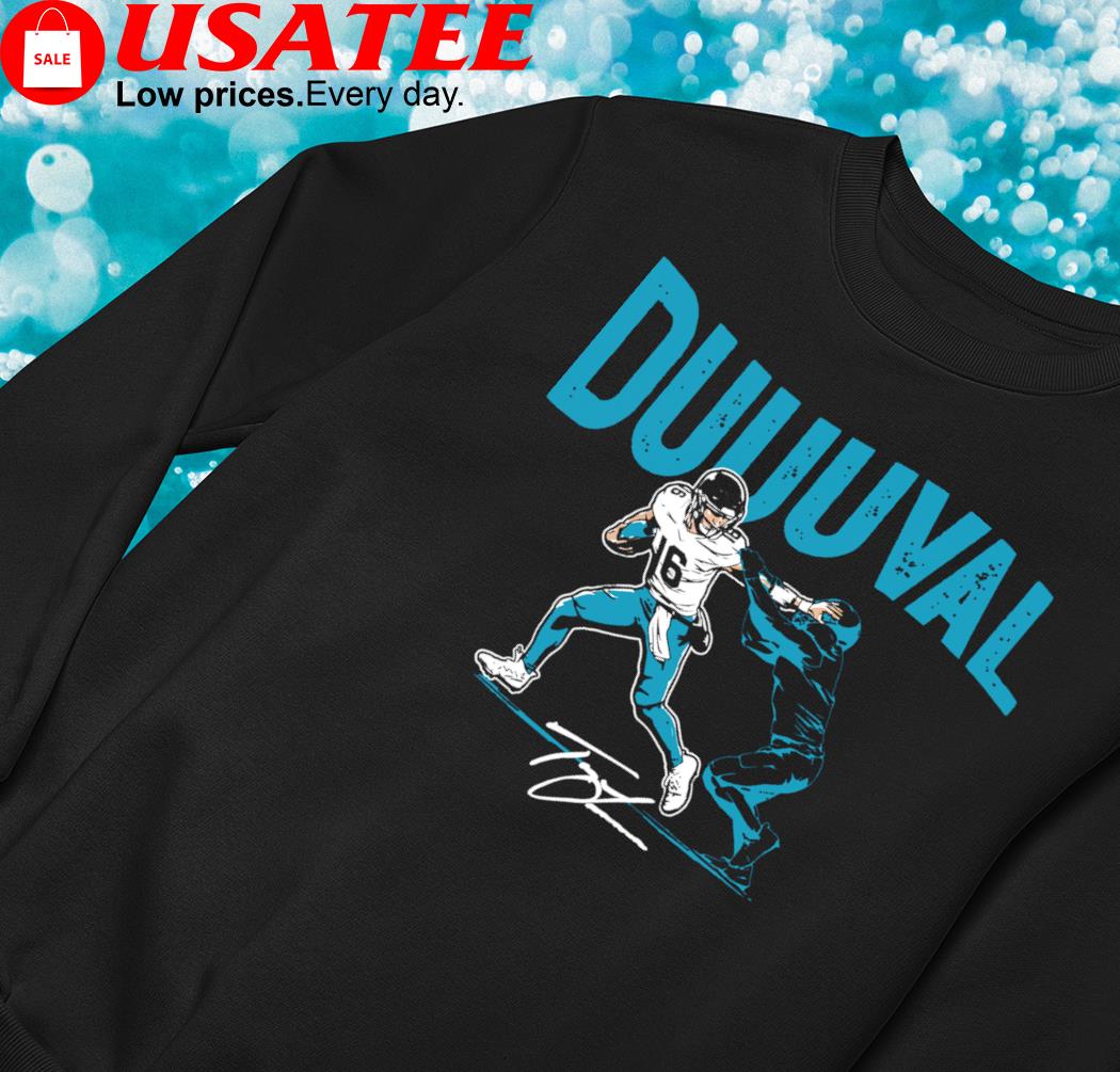 Duuuval Trevor Lawrence stiff arm Jacksonville Jaguars shirt, hoodie,  sweater and v-neck t-shirt