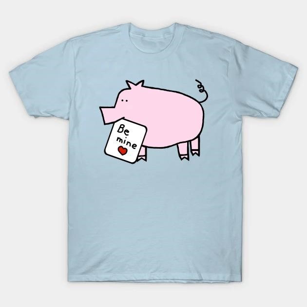 Cute Pig says Be Mine Valentines Day t-shirt