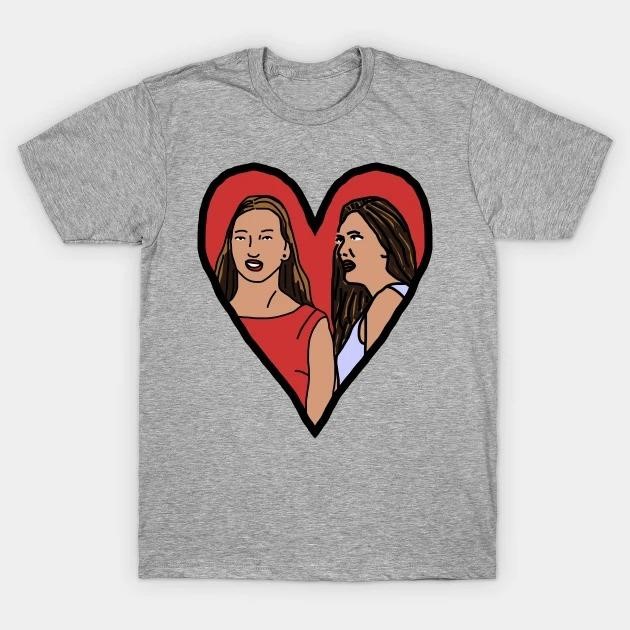 Female Couple Valentine Heart Distracted Boyfriend Meme Valentines Day t-shirt