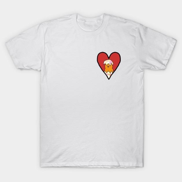 My Small Baby Chicken Valentine heart t-shirt