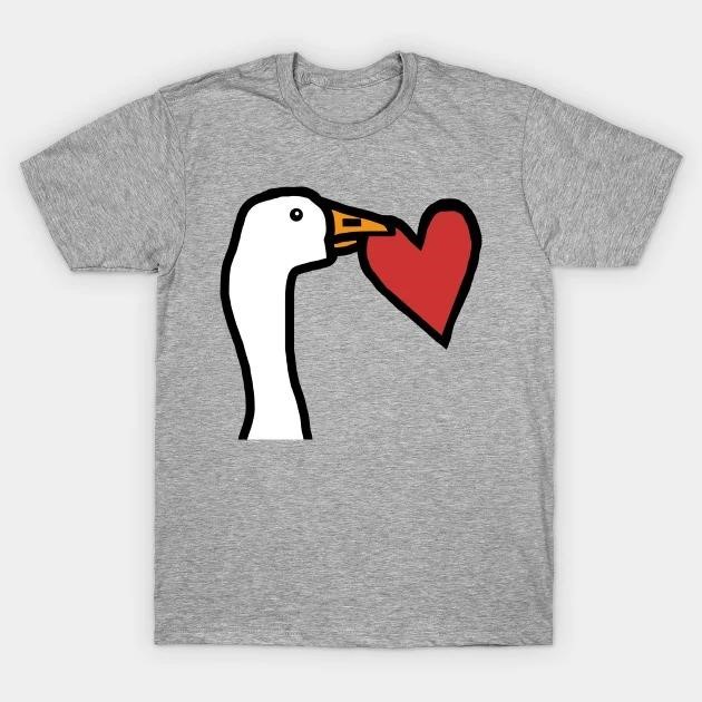 Portrait of a Goose Stealing a Heart on Valentines Day t-shirt