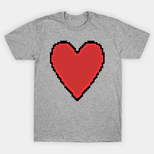 Red 8Bit Pixelart Love Heart Valentines Day t-shirt