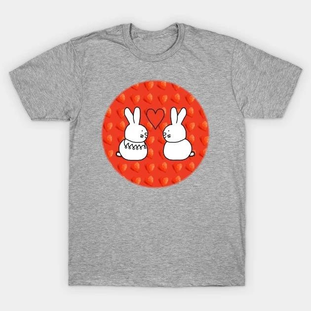 Two Easter Bunny Rabbits in Love on Valentines Day t-shirt