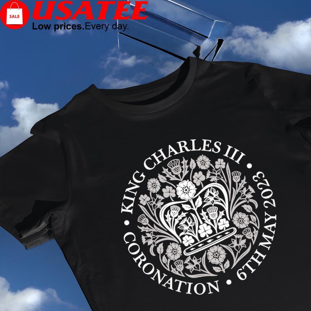 British King III Charles Memorabilia Kings Coronation May 2023 logo shirt