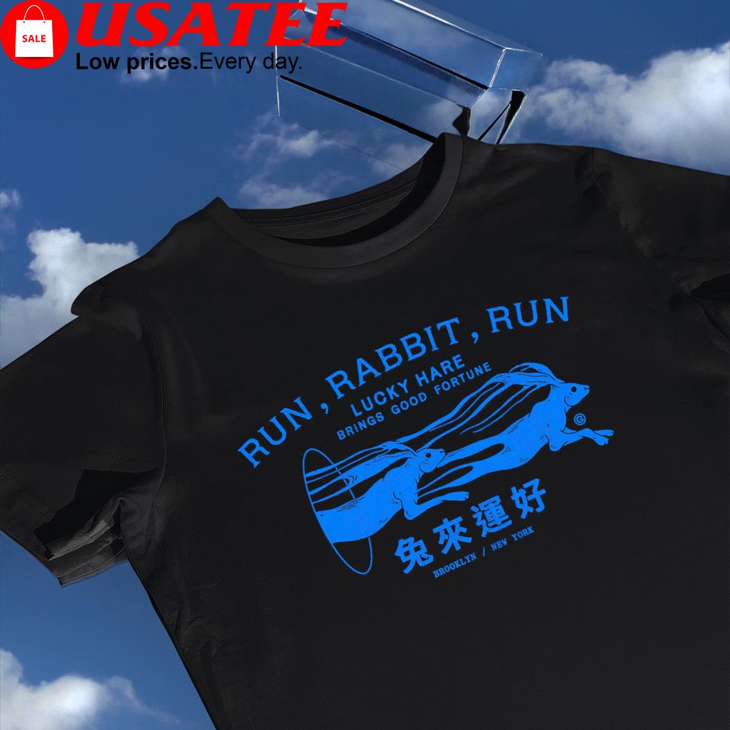 Run Rabbit Run Lucky hare brings good fortune logo shirt