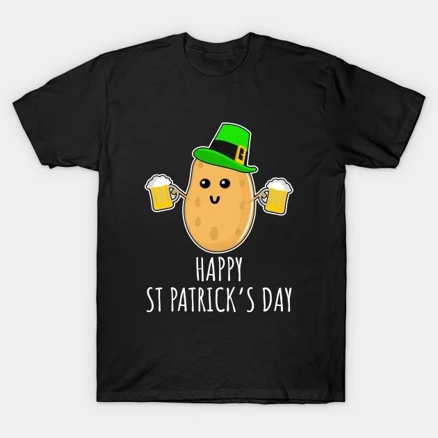Happy St. Patrick's Day Potato with beer T-shirt