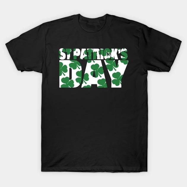 St. Patrick's Day Green Shamrock Typography T-shirt