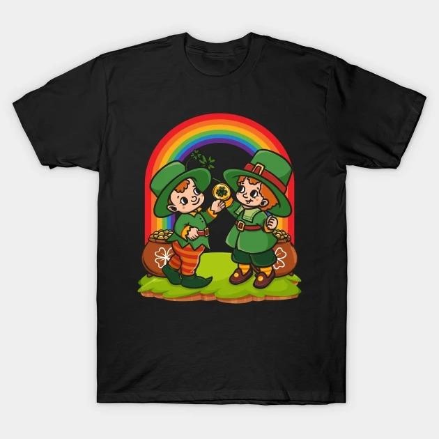 St. Patrick's Day Leprechauns Rainbow Shamrock Clover Luck T-shirt