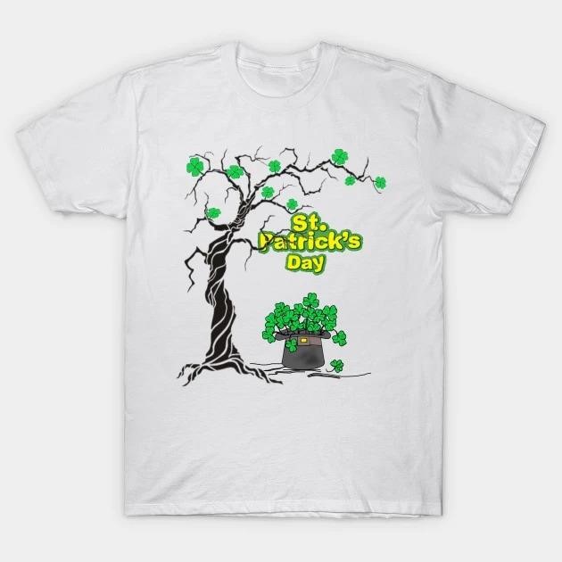 St. Patrick's Day Shamrock tree and Leprechaun hat T-shirt