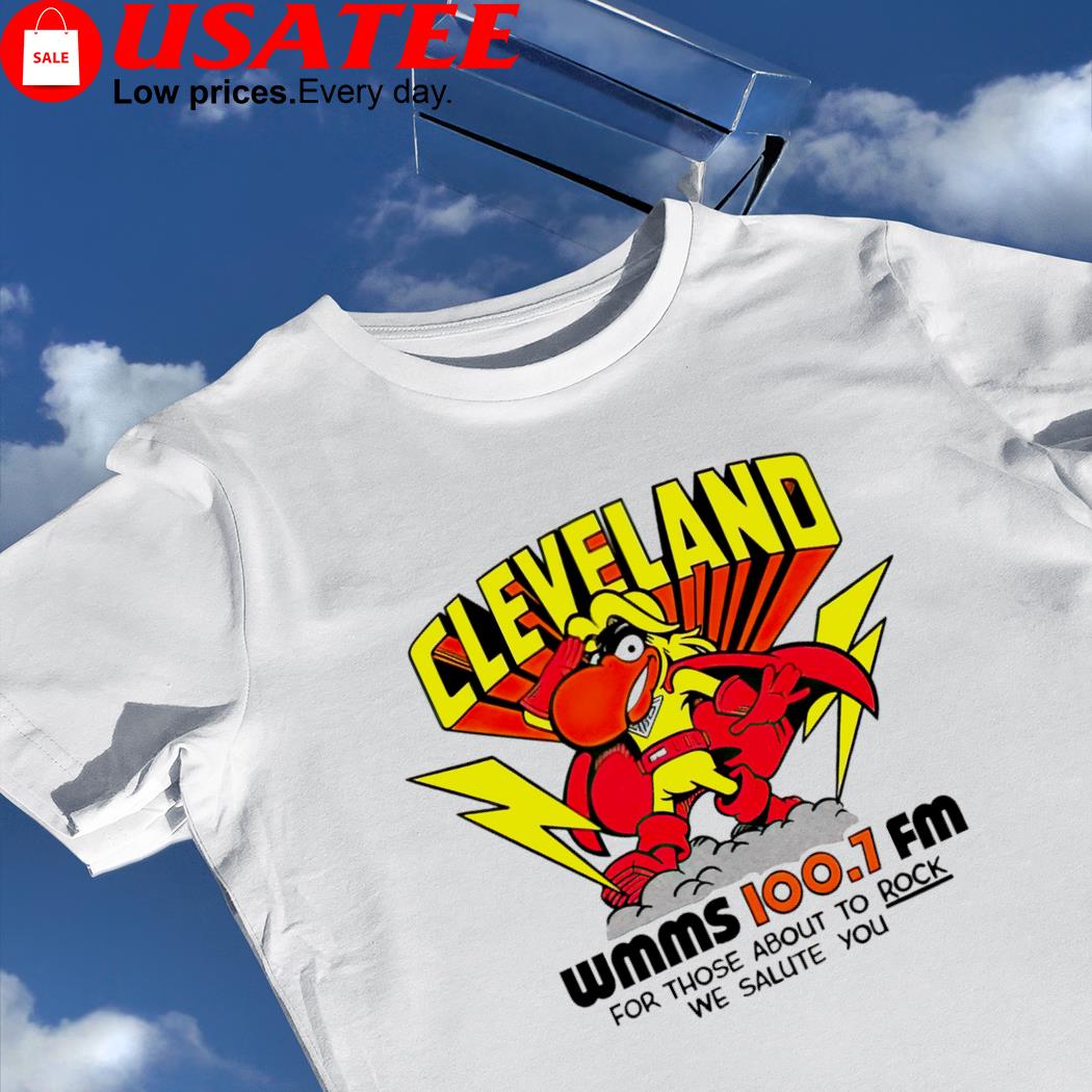 Cleveland WMMS 100.7 FM for those about to rock we salute you logo shirt