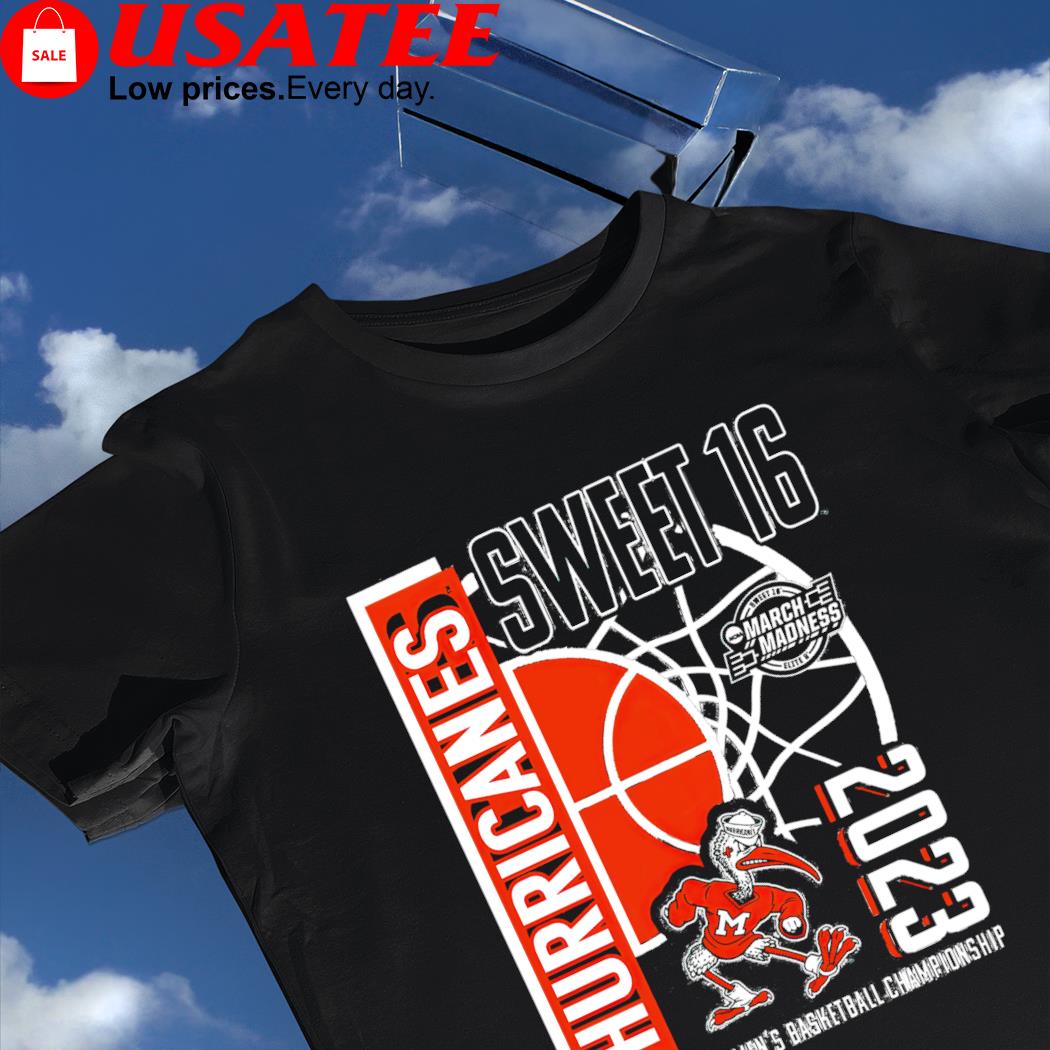 Miami Hurricanes 2023 NCAA Division I Men's Basketball Championship Tournament March Madness Sweet 16 shirt