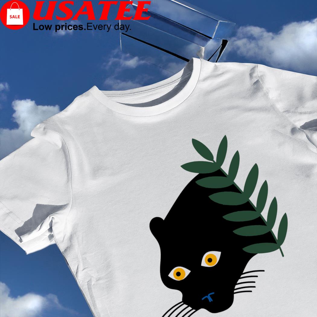 Black Panther with plant art shirt