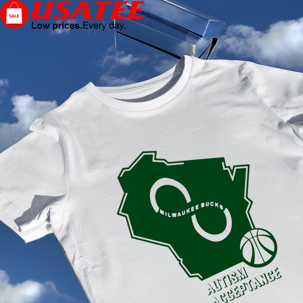 Milwaukee Bucks Autism Acceptance State logo shirt