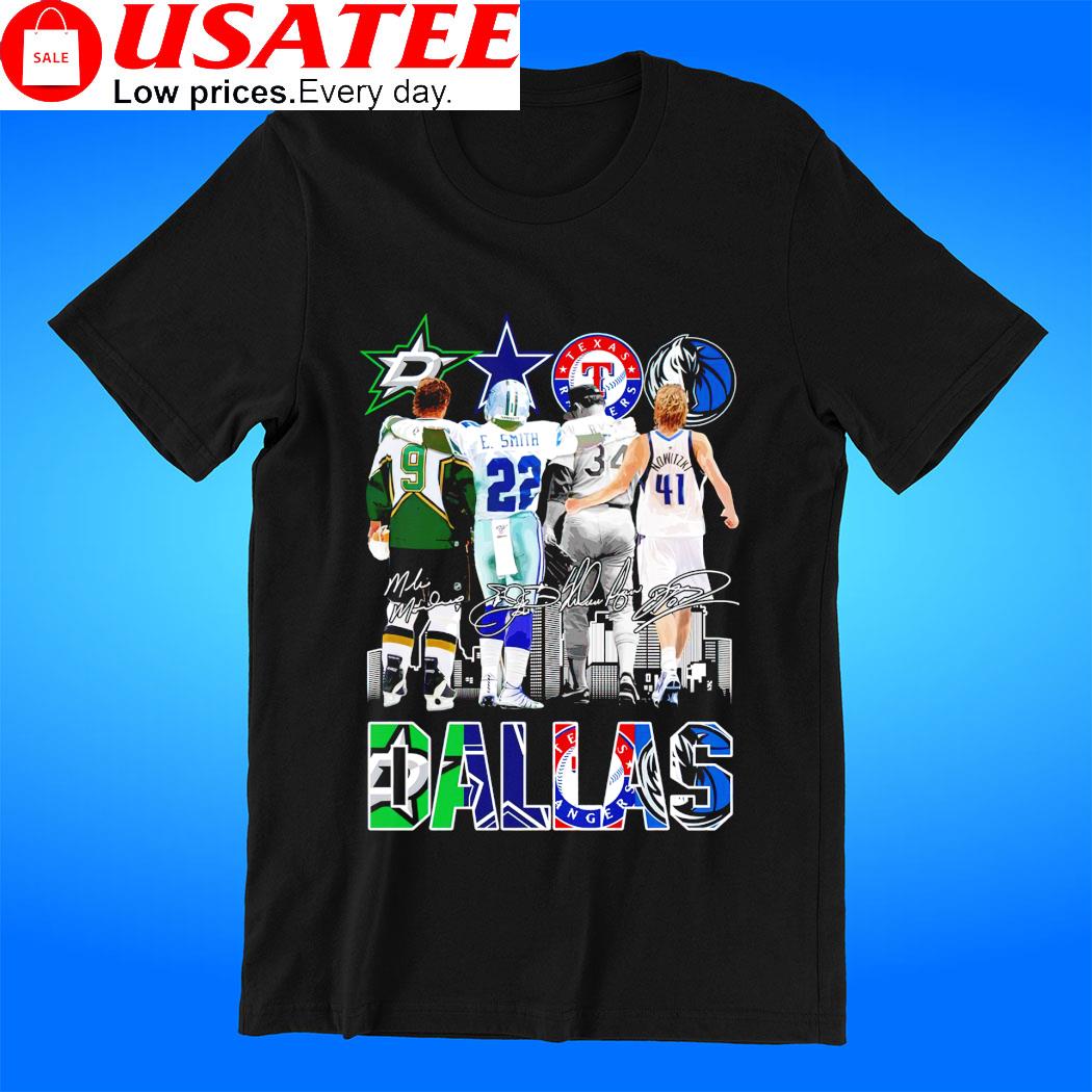 Dallas Stars Dallas Cowboys Texas Rangers Dallas Mavericks signature Dallas  City 2023 shirt, hoodie, sweater, long sleeve and tank top