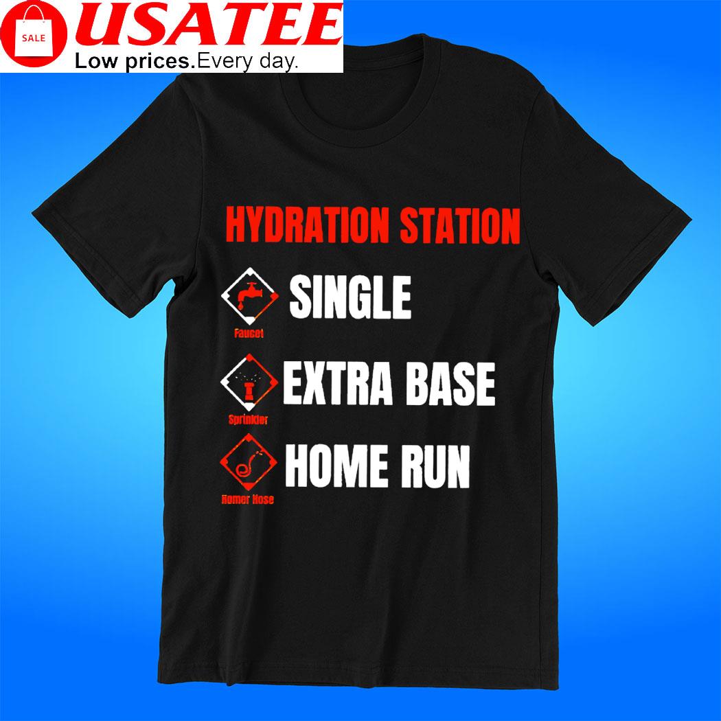 Hydration Station single extra base home run logo shirt