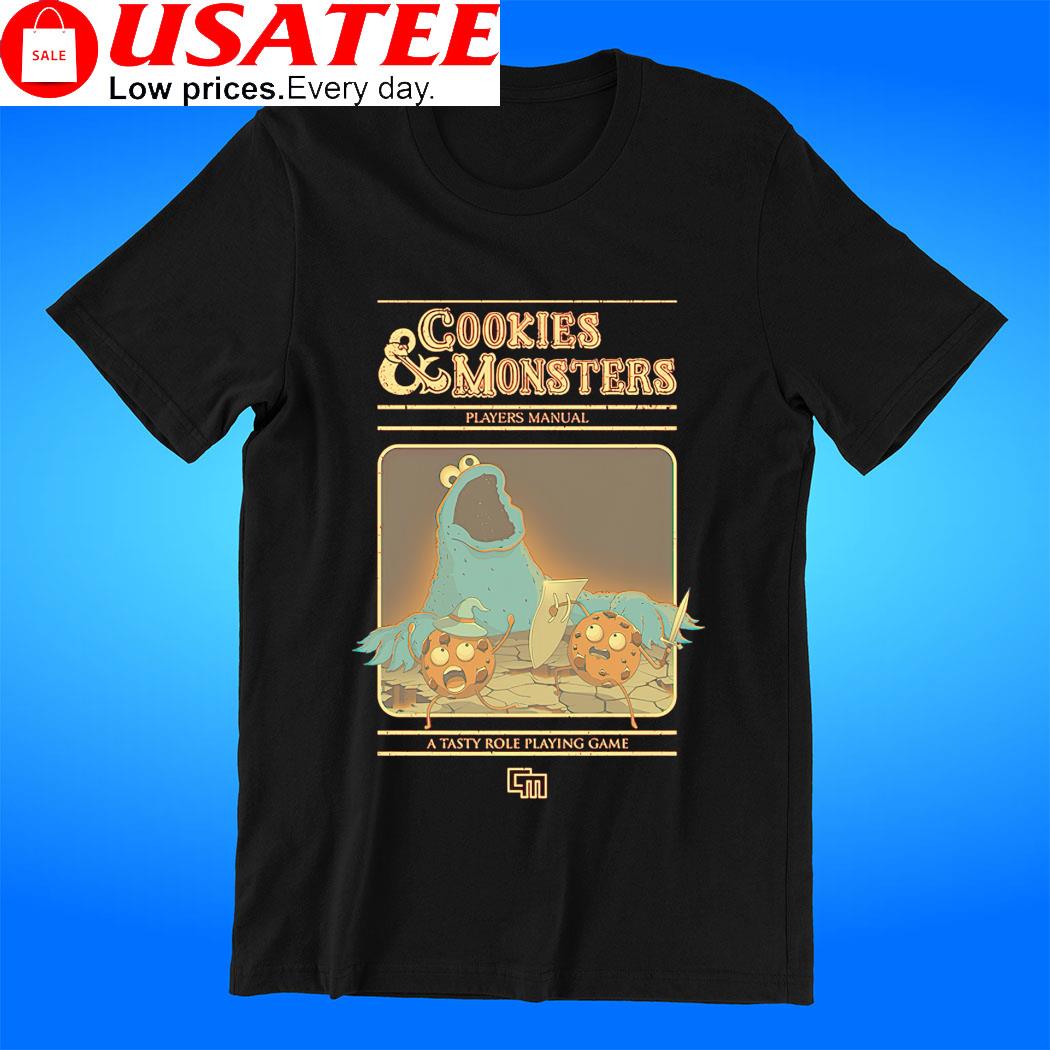 Cookie Monster X Dungeons and Dragons Cookies and Monsters players manual a  tasty role playing game shirt - Limotees