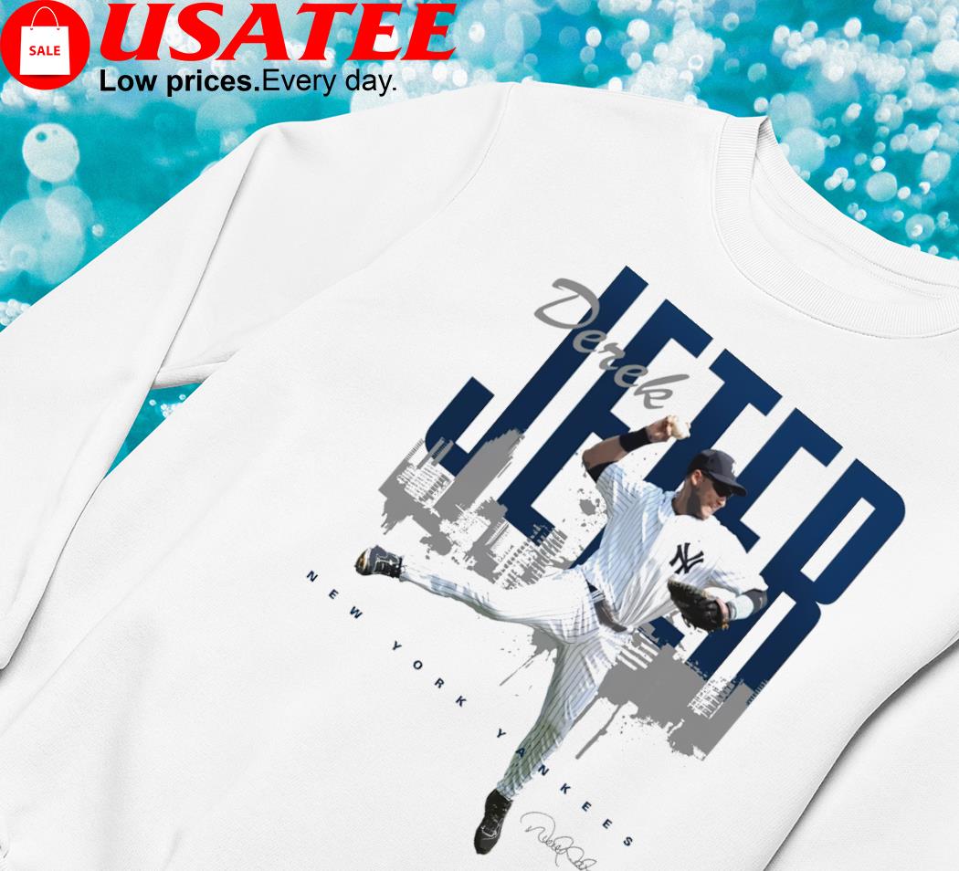 Derek Jeter New York Yankees jump throw signature shirt, hoodie