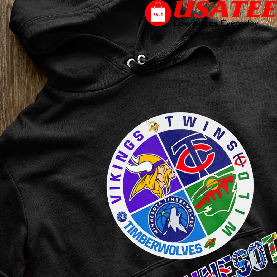 Minnesota circle logo sport teams twins wild vikings shirt, hoodie,  sweater, long sleeve and tank top