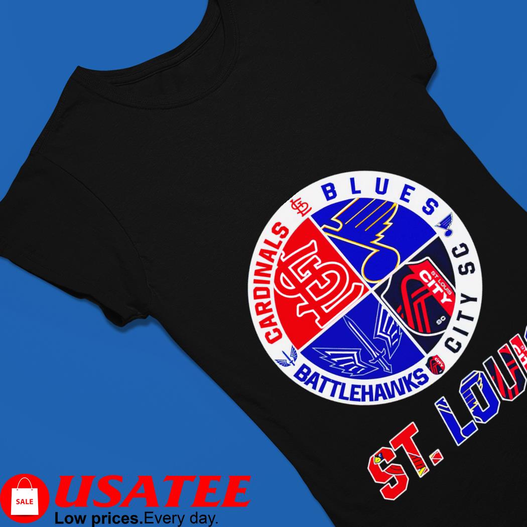 St. Louis Cardinals St. Louis Blues St. Louis Battlehawks St. Louis City SC  logo St. Louis city 2023 shirt, hoodie, sweater, long sleeve and tank top