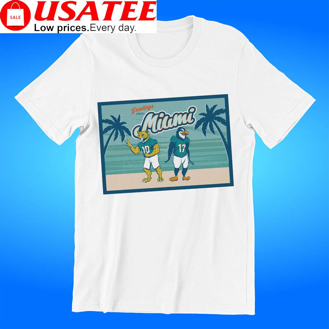 Greetings from Miami Dolphins Tyreek Hill Cheetah and Jaylen Waddle Penguin  shirt, hoodie, sweater, long sleeve and tank top