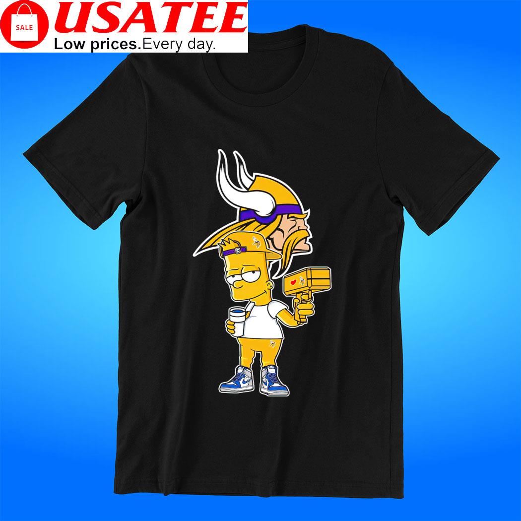 Minnesota Vikings NFL X Bart Simpson cartoon shirt - Limotees