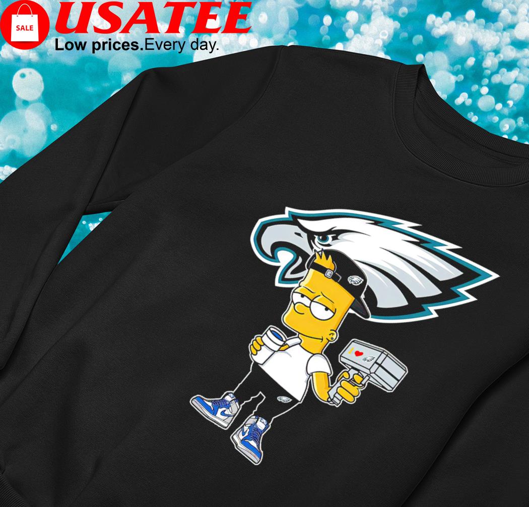 Philadelphia Eagles NFL X Bart Simpson cartoon shirt - Limotees