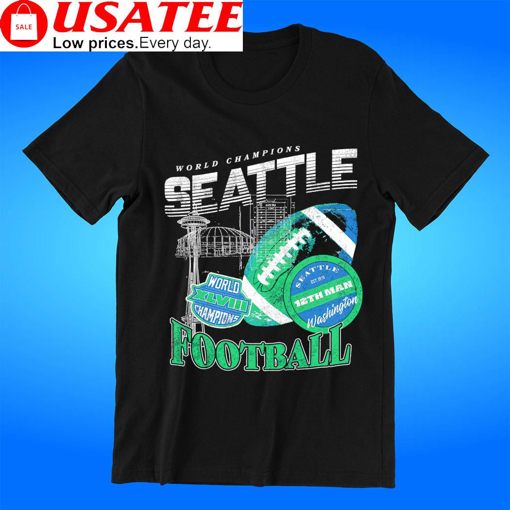 SEATTLE SEAHAWKS WORLD CHAMPIONS FOOTBALL RETRO SHIRT - Limotees