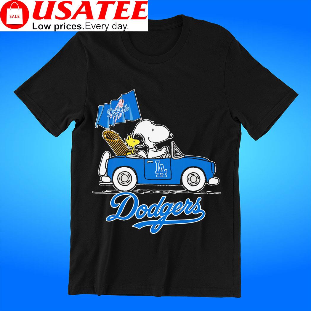 Snoopy and Woodstock riding car Los Angeles Dodgers 2023 shirt