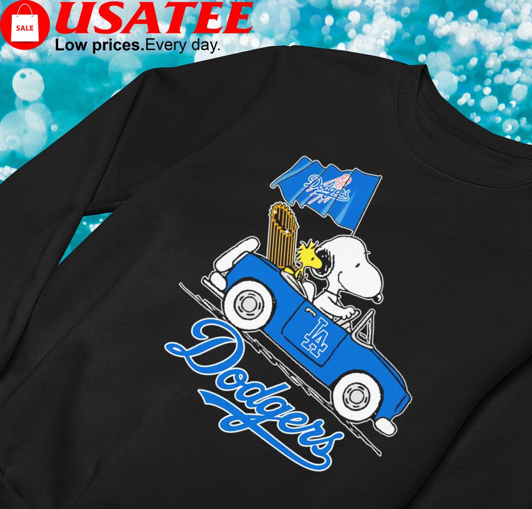 Snoopy and Woodstock riding car Los Angeles Dodgers 2023 shirt, hoodie,  sweater, long sleeve and tank top