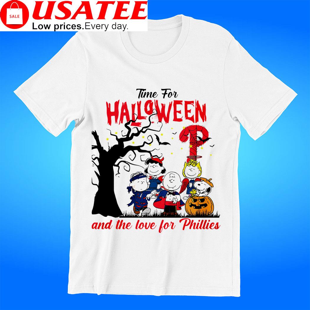 The Peanuts Time For Halloween And The Love For Philadelphia Phillies  Baseball Shirt, hoodie, sweater, long sleeve and tank top