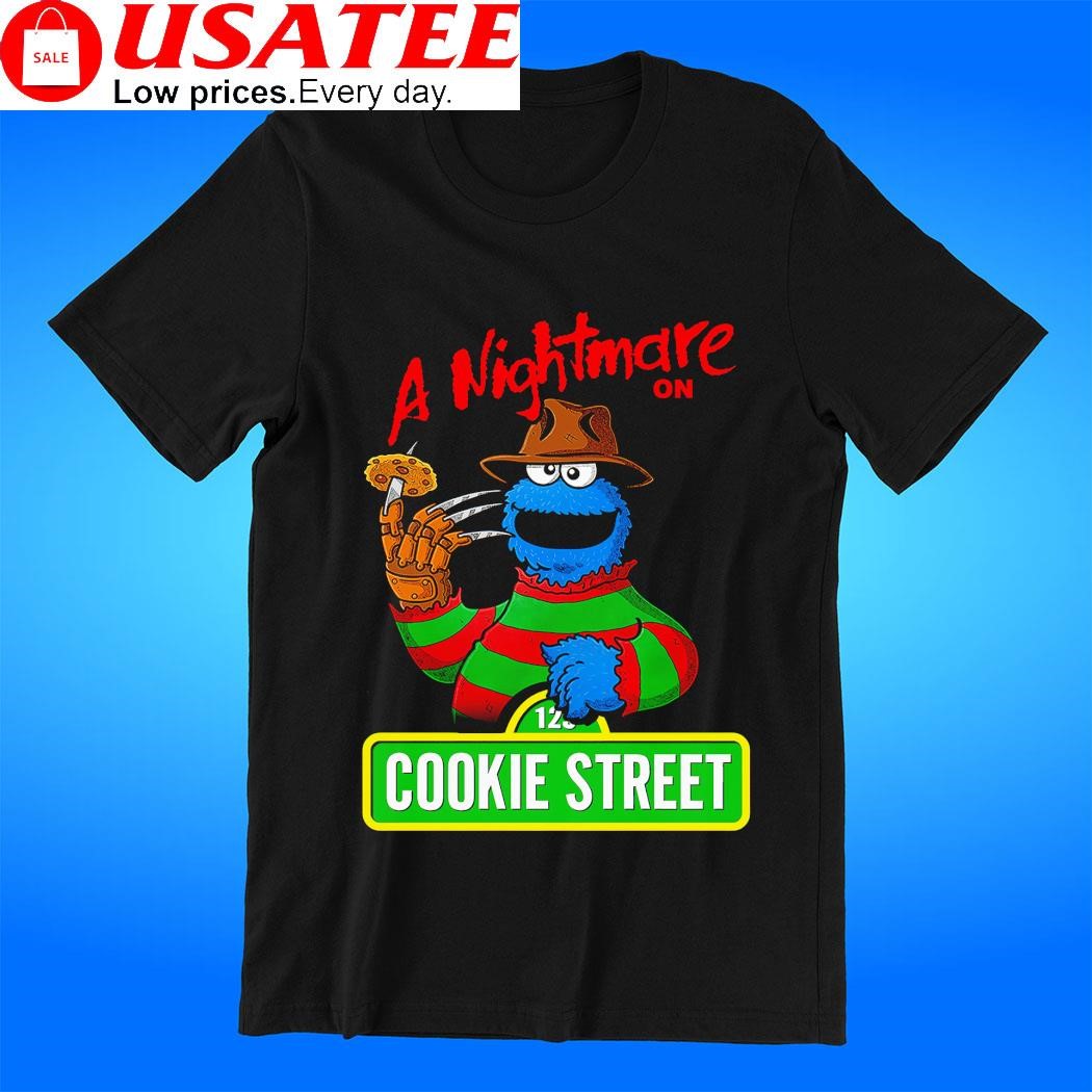 Cookie Monster X Freddy Krueger a Nightmare on Cookie Street Halloween t-shirt