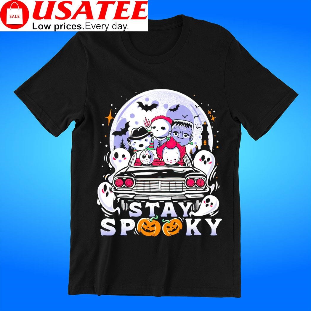 Freddy Krueger Michael Myers Frankenstein Jason Voorhees and Pennywise stay spooky Halloween t-shirt