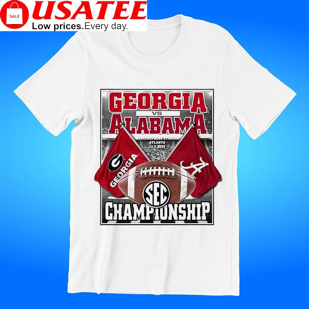 Alabama Crimson Tide vs Georgia Bulldogs 2023 SEC Championship Bound Flags shirt