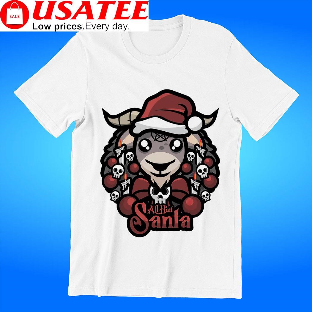 All Hail Santa Christmas skulls t-shirt